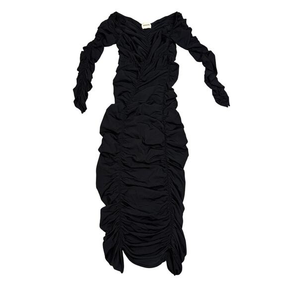 KHAITE Dresses & Skirts - Khaite Womens Size M Charmaine Ruched stretch-knit midi dress